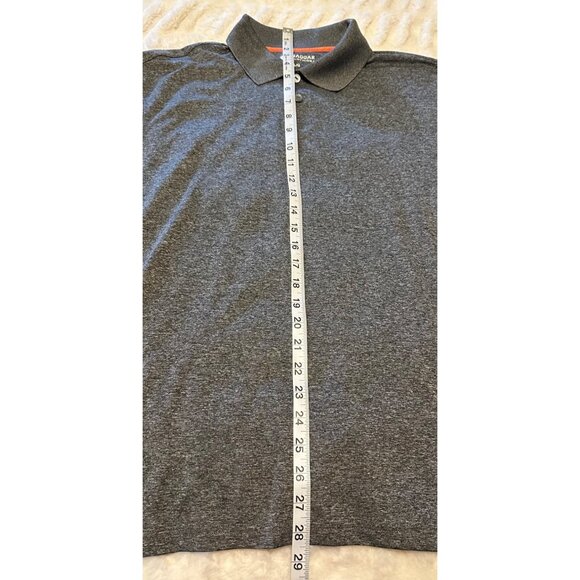 Men's HAGGAR Clothing Co. Dark Gray Polo Golf Shirt 100% Polyester Size Large - Picture 7 of 16